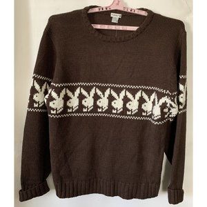 Playboy Brown Ski Sweater Mens XL